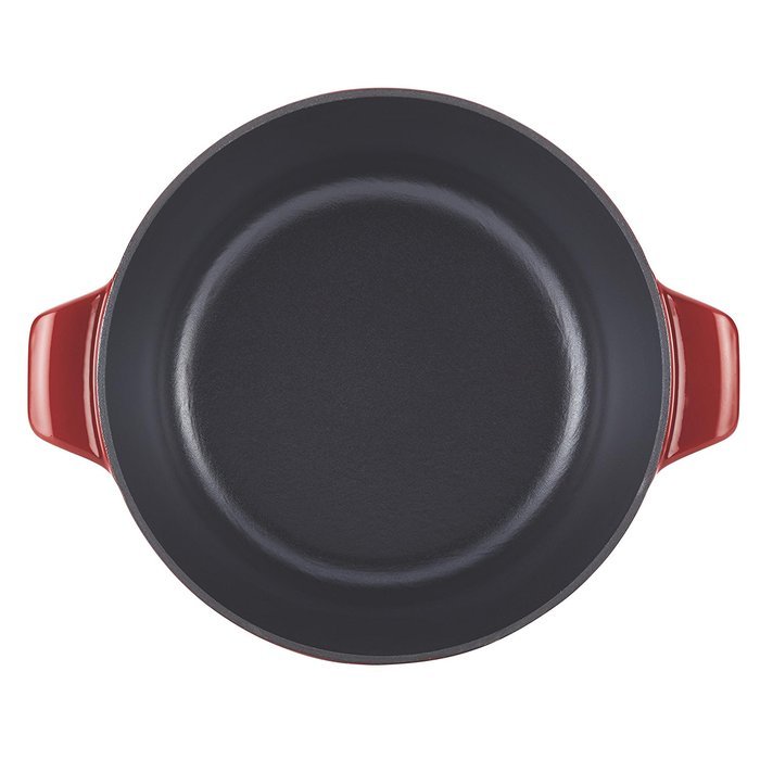 Anolon Vesta Cast Iron Cookware Round Covered Casserole, 5 quart, Cobalt Blue N9