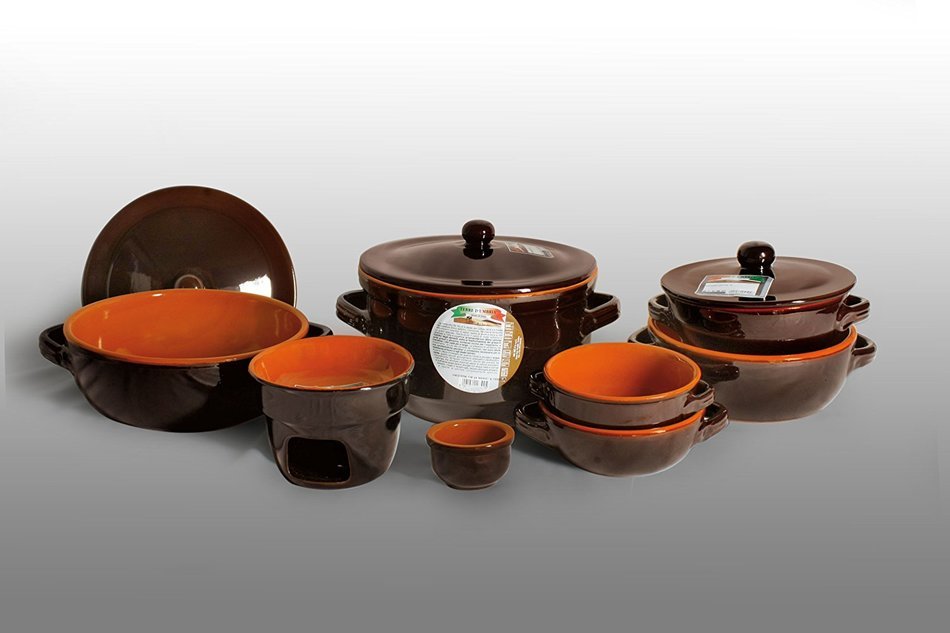 De Silva: "Terre d'Umbria" 1-Handle Casserole Made of Terracotta (Earthenware) &Oslash; 24 Cm [ Italian Import ] N2