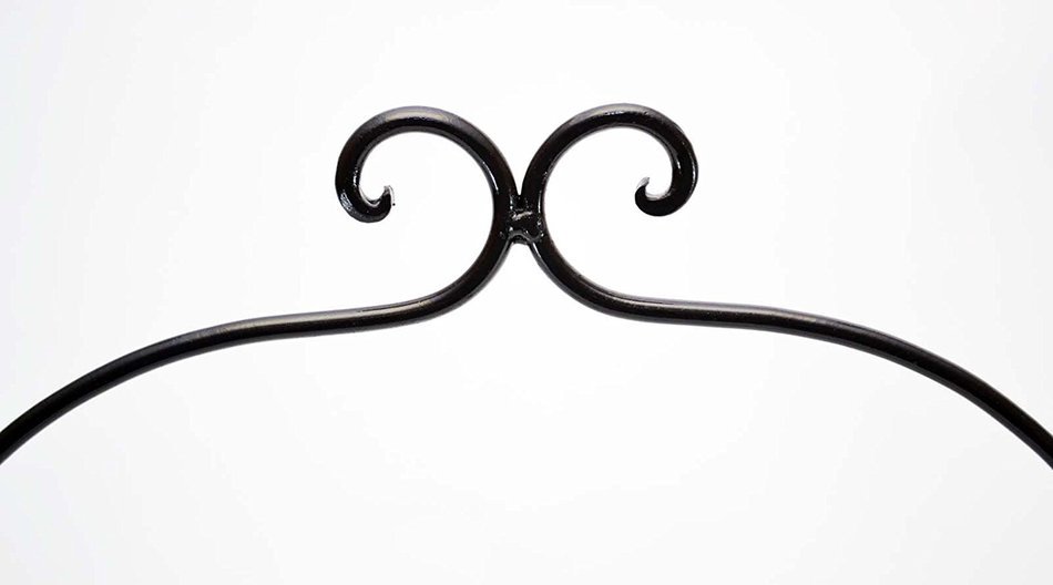 WROUGHT IRON TWO TIER PLATE RACK, 8 INCH RINGS-16.5 INCHES HIGH N2
