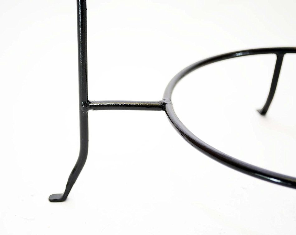 WROUGHT IRON TWO TIER PLATE RACK, 8 INCH RINGS-16.5 INCHES HIGH N3