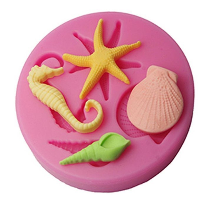 FOUR-C Christmas Gift Cupcake Top Mold Silicone Cake Decorating Tools Color Pink