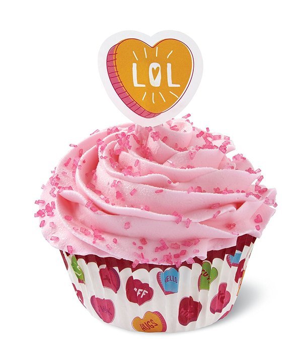 Wilton Valentine's Baking Cup Combo Pack Words Can Express (Set of 24), Multicolor