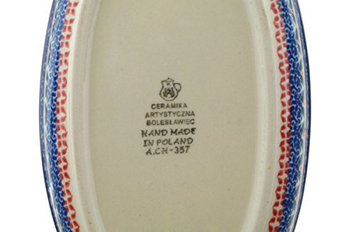 Polish Pottery Oval Baker with Handles 9-inch N5