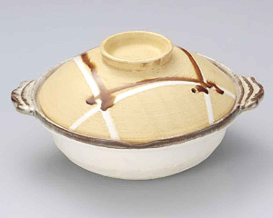 Danran for 4-5 persons 11.8inch Donabe Japanese Hot pot Beige Ceramic Made in Japan