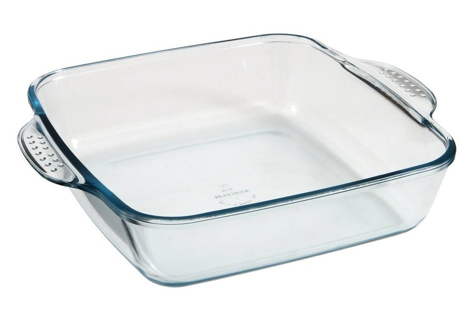 Marinex 4-Quart Prediletta Square Glass Roaster with Handles, Large, Clear