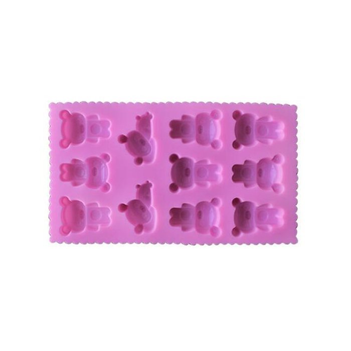 JLHua Candy Molds & Ice Cube Trays- 11 Cavity Cute Bears-Silicone Chocolate Molds - Fun, Toy Kids Set N3