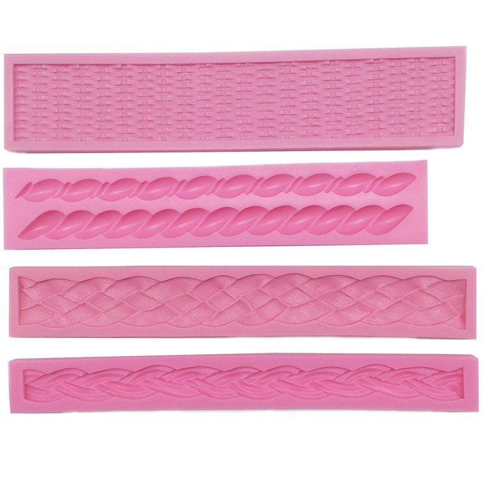 Funshowcase 2 Rope Link Candy Silicone Mold for Sugarcraft, Cake Border Decoration, Cupcake Topper, Chocolate,... N5