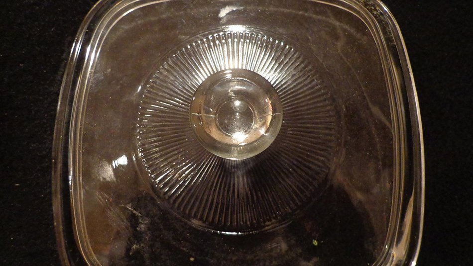 Corning Ware / Pyrex Clear Square Glass Lid ( Ribbed ) ( 6 1/2" Width ) ( A-7-C )