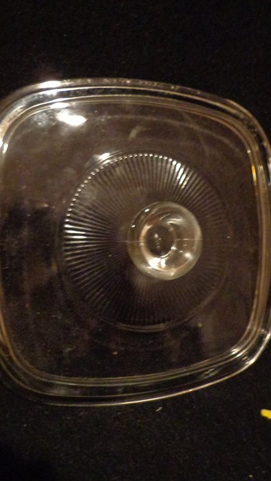 Corning Ware / Pyrex Clear Square Glass Lid ( Ribbed ) ( 6 1/2" Width ) ( A-7-C ) N2