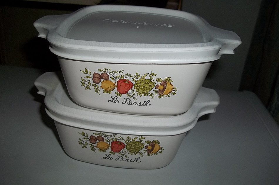 2 Corning Ware P-43-B Spice of Life with Airtight Plastic Lid N2