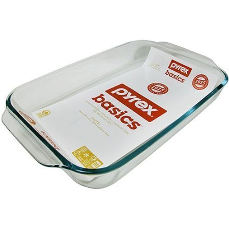 Pyrex Basics 3 Quart Glass Oblong Baking Dish, Clear 9 x 13 inch - 3 Qt