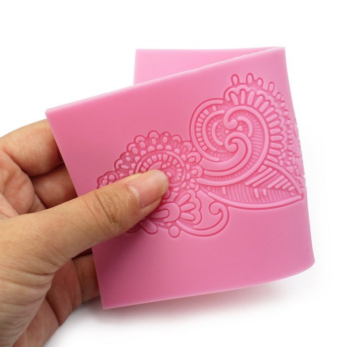 Cake Decorating Mold Tool Soft Silicone Embossing Mould Gum Fondant Lace Paste N4