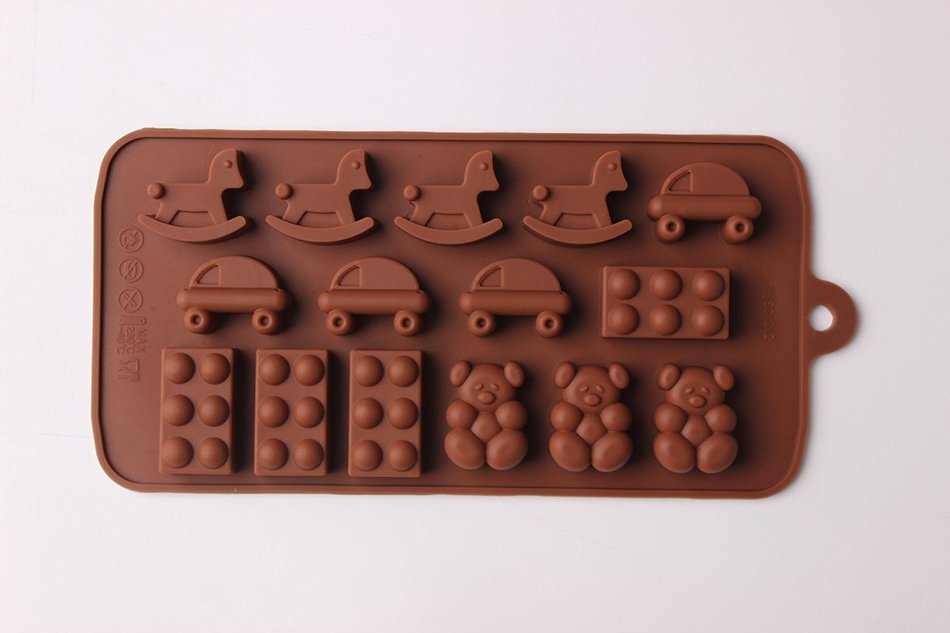 Shevalues Chocolate Molds Silicon 15 Animals Pattern for Homemade DIY N24
