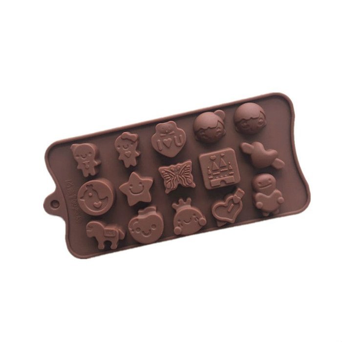 Shevalues Chocolate Molds Silicon 15 Animals Pattern for Homemade DIY N43
