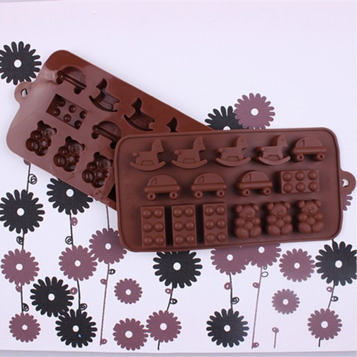 Shevalues Chocolate Molds Silicon 15 Animals Pattern for Homemade DIY N44