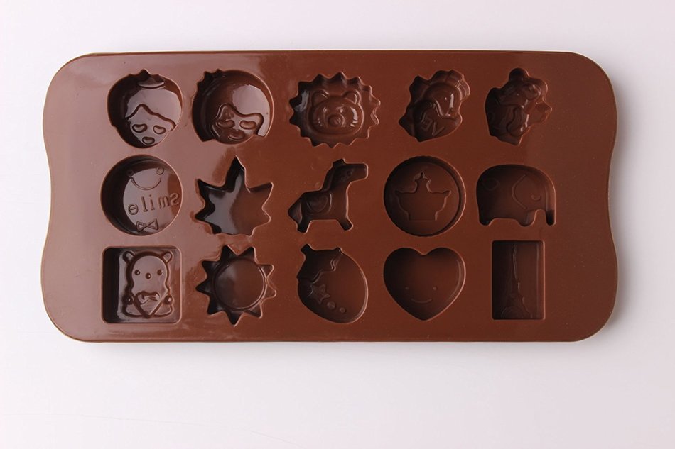 Shevalues Chocolate Molds Silicon 15 Animals Pattern for Homemade DIY N46