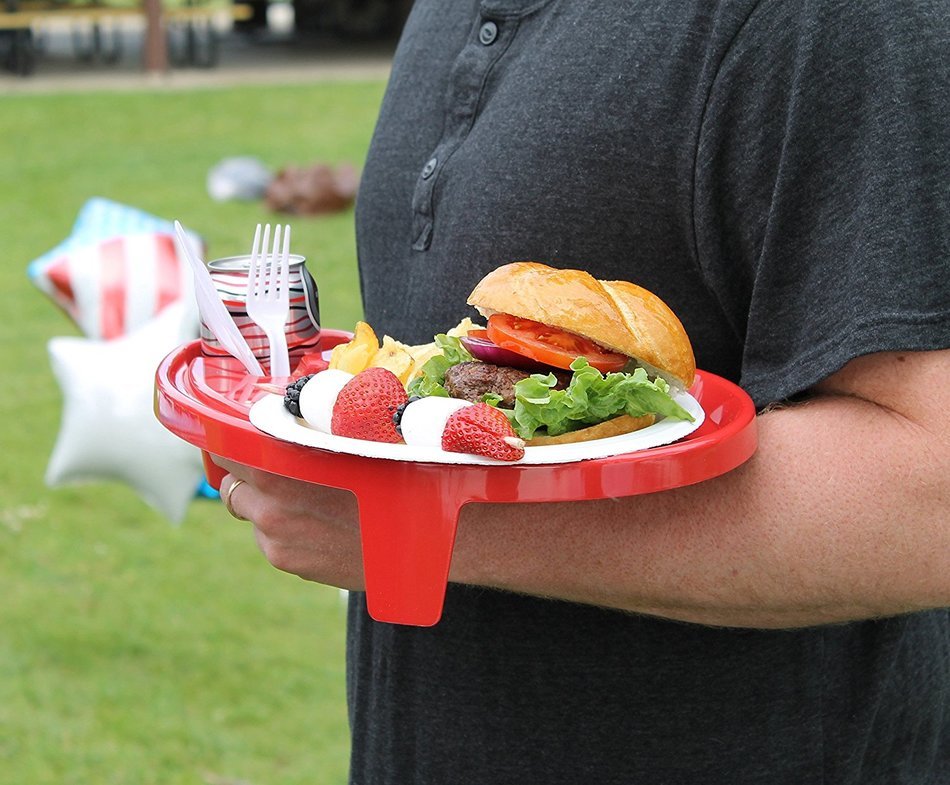The Original Party Pal Cup, Plate & Utensil All-in-One Tray and Holder (6 Pack), White N24