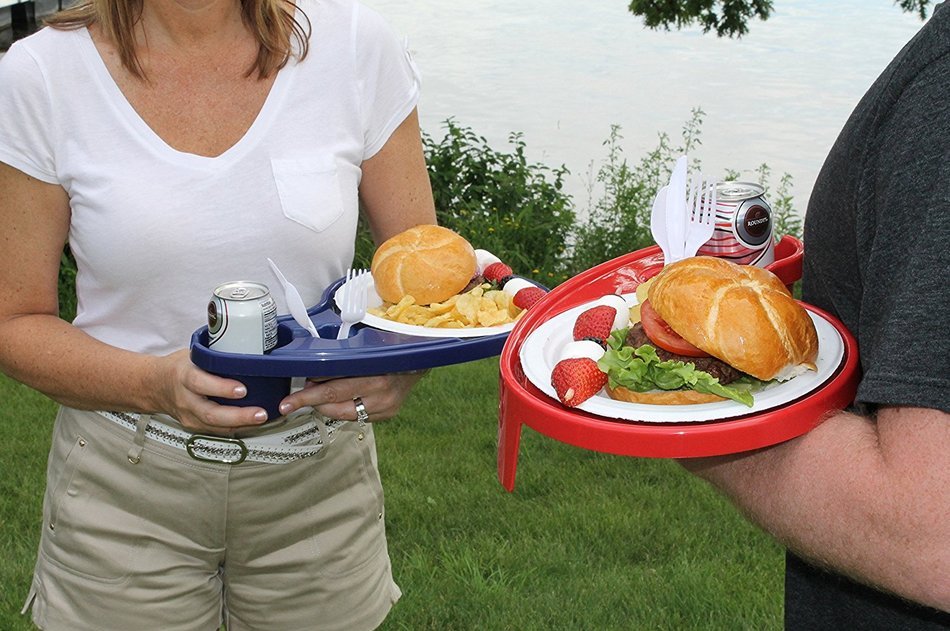 The Original Party Pal Cup, Plate & Utensil All-in-One Tray and Holder (6 Pack), White N42