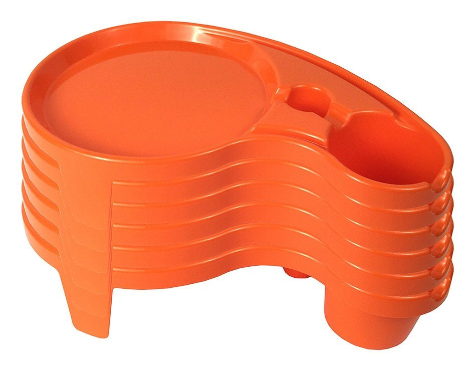The Original Party Pal Cup, Plate & Utensil All-in-One Tray and Holder (6 Pack), White N47