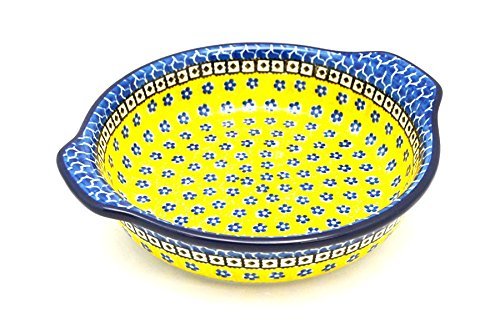 Polish Pottery Baker - Round with Grips - Medium - Sunburst