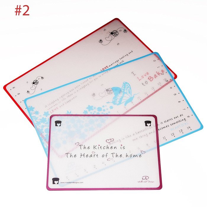 Maddie M Designs Non-Stick Silicone Baking Mat, 3 Pack (2 x 16.5"x11", 1 x 11.5"x8.5")