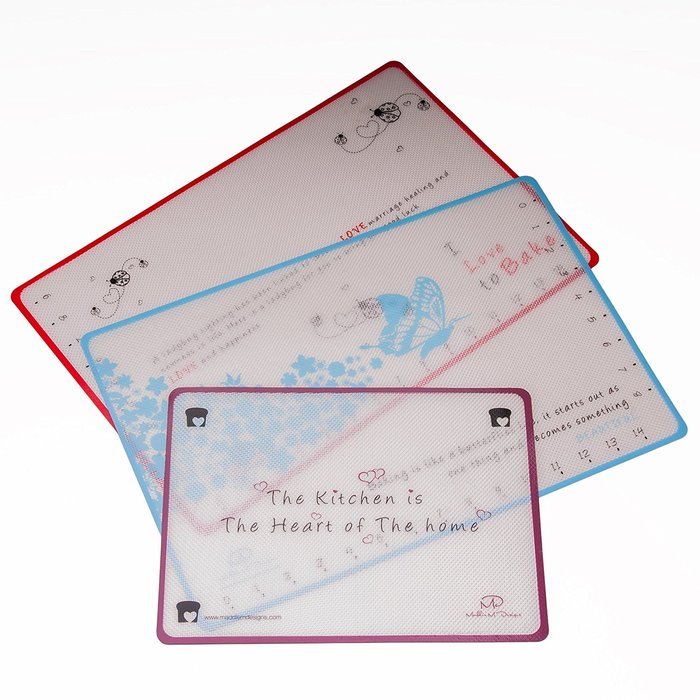 Maddie M Designs Non-Stick Silicone Baking Mat, 3 Pack (2 x 16.5"x11", 1 x 11.5"x8.5") N2