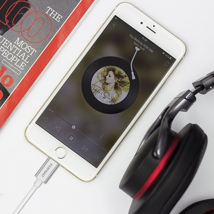 Lightning to 3.5mm Male to Male Aux Stereo Audio Cable, TOPGO Premium Lightning to Aux Cable for iPhone 7 / 7... N5