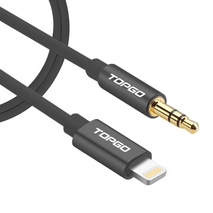 Lightning to 3.5mm Male to Male Aux Stereo Audio Cable, TOPGO Premium Lightning to Aux Cable for iPhone 7 / 7... N8