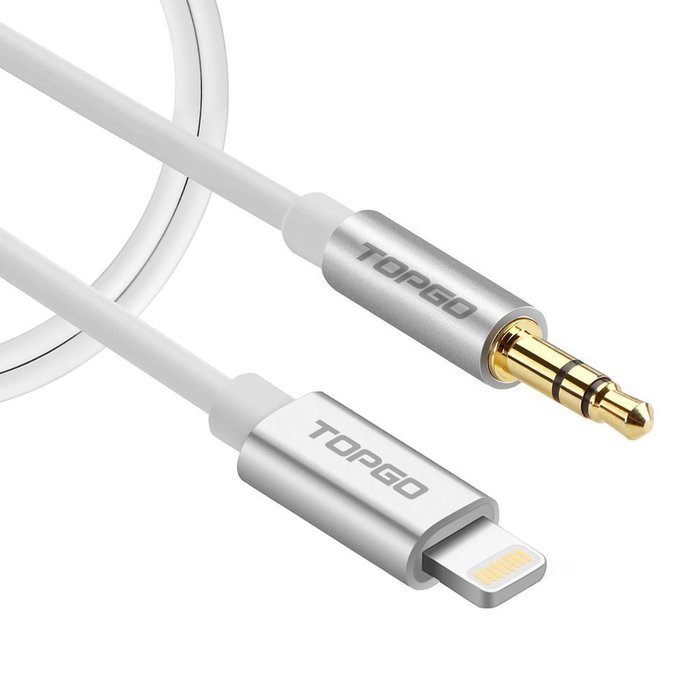 Lightning to 3.5mm Male to Male Aux Stereo Audio Cable, TOPGO Premium Lightning to Aux Cable for iPhone 7 / 7... N9