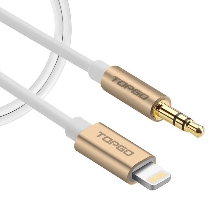 Lightning to 3.5mm Male to Male Aux Stereo Audio Cable, TOPGO Premium Lightning to Aux Cable for iPhone 7 / 7... N10