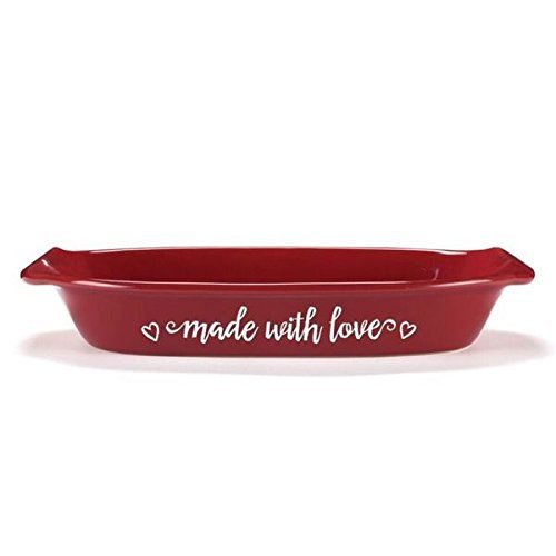 Made With Love' Red Ceramic Casserole Dish