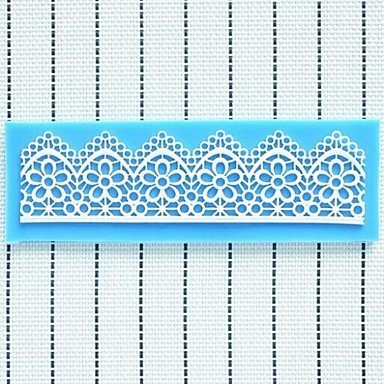 QINF Lace Fondant Cake Chocolate Resin Clay Candy Silicone Mold Mat,L16cm*W5cm*H0.3cm