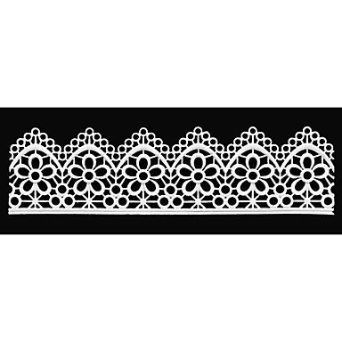 QINF Lace Fondant Cake Chocolate Resin Clay Candy Silicone Mold Mat,L16cm*W5cm*H0.3cm N2