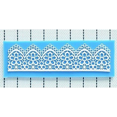 QINF Lace Fondant Cake Chocolate Resin Clay Candy Silicone Mold Mat,L16cm*W5cm*H0.3cm N3