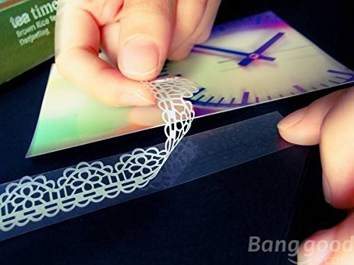 Pink Lizard 10pcs Decorative Lace Tape Hollowed Out Lace Adhesive Tape Stickers N2