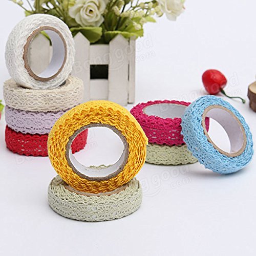 Bargain World 1.7M Bilateral Lace Fabric Tape Self Adhesive 9 Colors N2