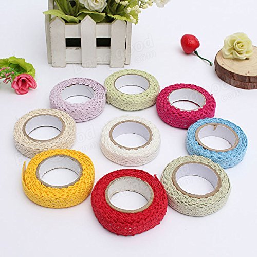 Bargain World 1.7M Bilateral Lace Fabric Tape Self Adhesive 9 Colors N3