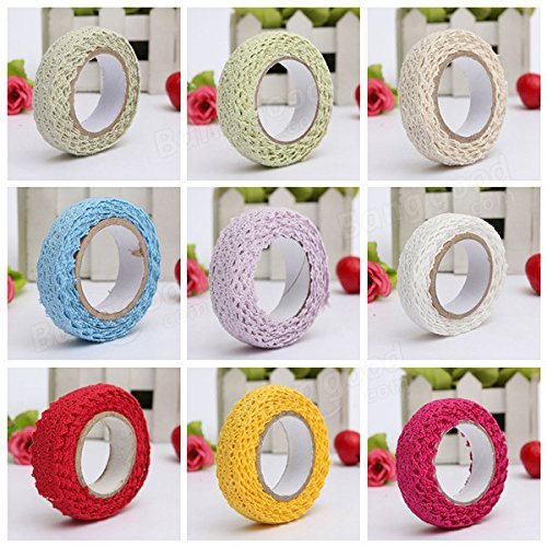 Bargain World 1.7M Bilateral Lace Fabric Tape Self Adhesive 9 Colors N4