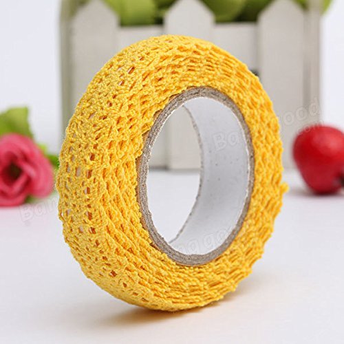 Bargain World 1.7M Bilateral Lace Fabric Tape Self Adhesive 9 Colors N5