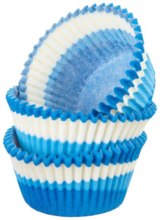 Regency Wraps Greaseproof Baking Cups, Blue Swirl, 40 count, Standard.