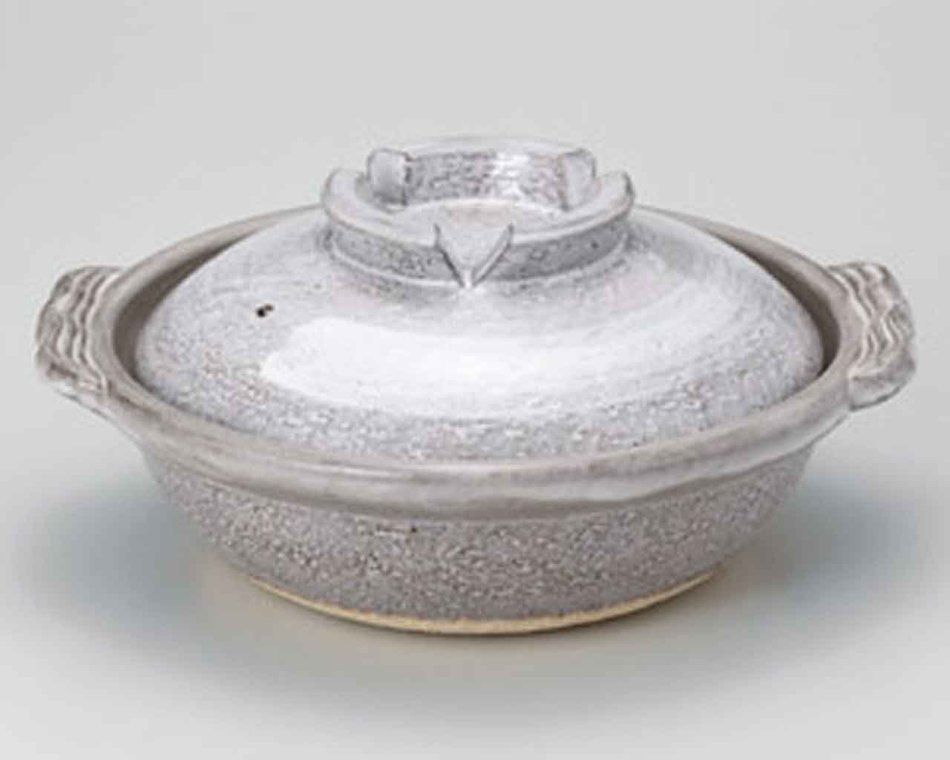 Grey-Glaze Brush for 6-8 persons 13.8inch Donabe Japanese Hot pot Grey Ceramic Made in Japan