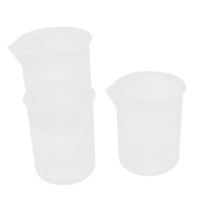 uxcell Plastic Graduated Beaker Measuring Cup Container Tool 50ml 3pcs Clear