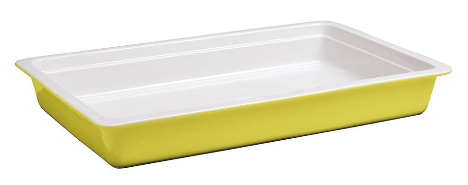 World Cuisine 44342Y06 Porcelain Induction Hotel Pan, Large, Yellow