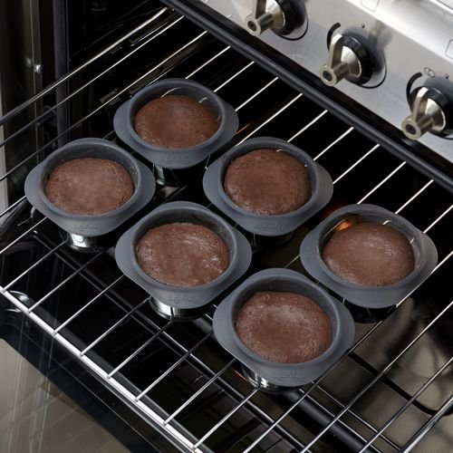 Lekue Silicone Molten Lava Cake Mold, Model # 2413006N06M017, Set of 6 N3
