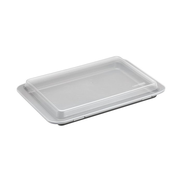 Cake Boss Basics Nonstick Bakeware 10-Inch by 15-Inch Covered Cookie Pan, Gray N2