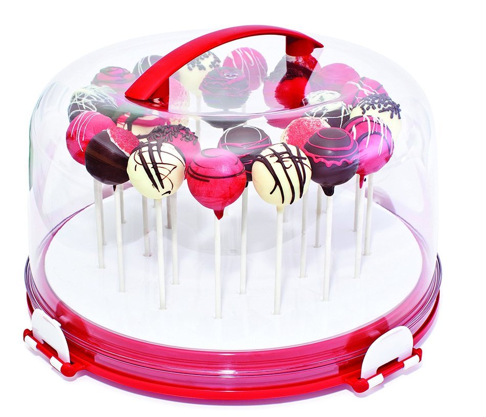 Mrs. Fields Dessert Diva All-in-One Dessert Carrier and Server, Red N4