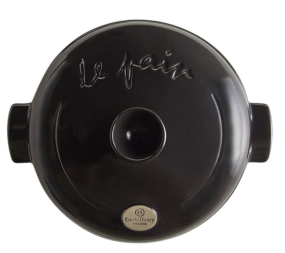 Emile Henry Ceramic Bread Cloche Charcoal, Mure Peyrot Boulange Lame, Banneton Proofing Basket Round 8 Inch Bundle N3