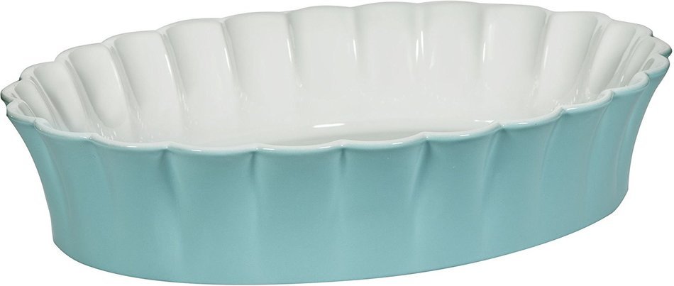 3.5 Qt Betty Aqua 14"L Oval Baker