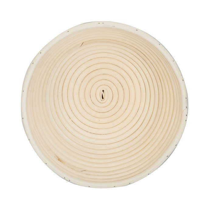 Round banneton proofing bread dough rising rattan basket & cloth liner - 9 Inch N2