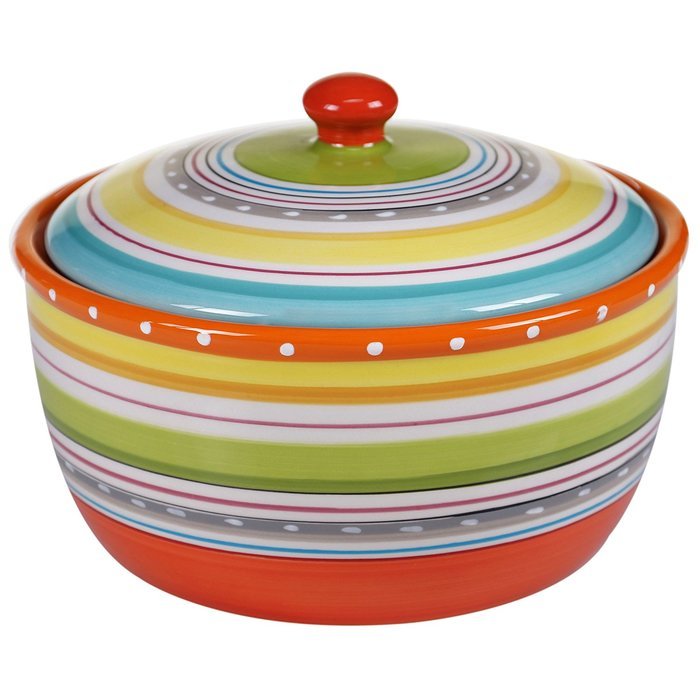 Certified International 25647 Mariachi Bakeware Bean Pot, 2.5 quart, Multicolor